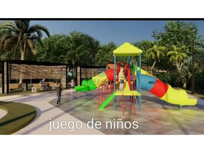 Render del parque infantil del proyecto campestre en Corozal.