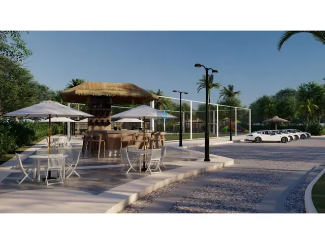 Render de las zonas sociales del proyecto campestre en Corozal.
