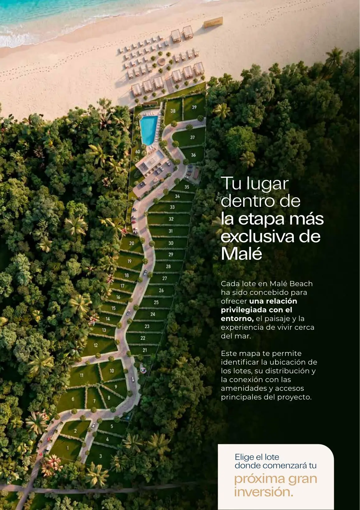 Plano ilustrativo de ubicación y lotes de la etapa frente al mar.