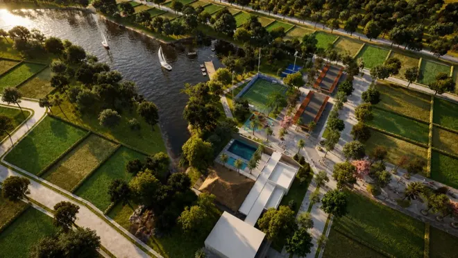 Imagen conceptual aérea de Monterrico Village.