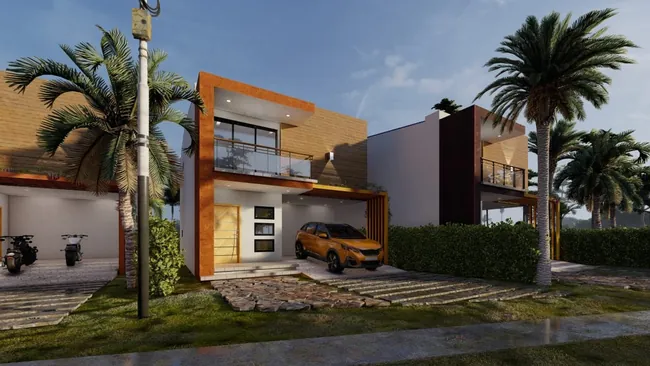 Vivienda de referencia en Palmar del Paraíso. Imagen ilustrativa; construcción no incluida en el precio del lote.